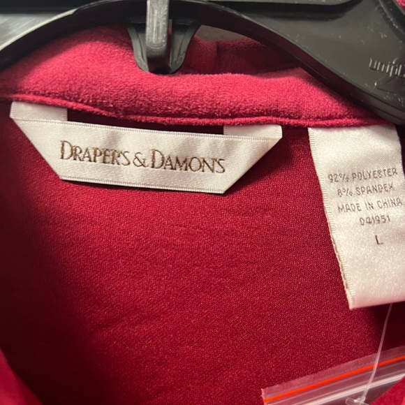 NEW DRAPERS & DAMONS Stretch Microsuede Shirt Jacket size: L - Picture 3 of 5